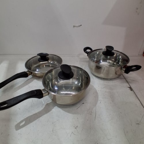 3PC COOKWARE SET -8" - STAINLESS STEEL image 2