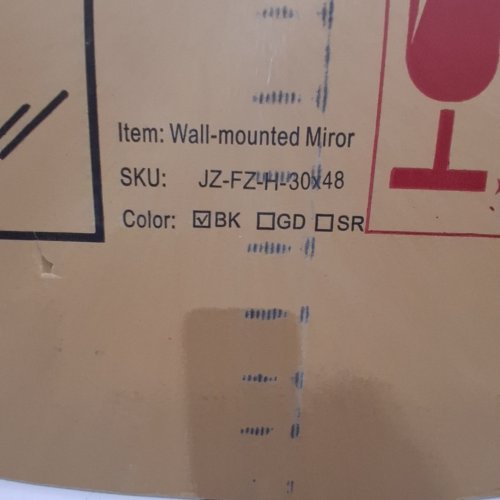 DESBING WALL MOUNTED METAL FRAMED MIRROR, BLACK - 30" X 48" (MODEL: DS-JZ-FZ-H-30 X 48) image 2