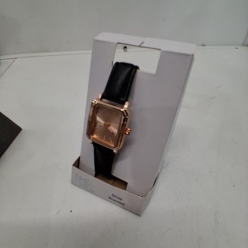WOMENS TIME AND TRU ANALOG WATCH - BLACK AND ROSE GOLD TONE image 3