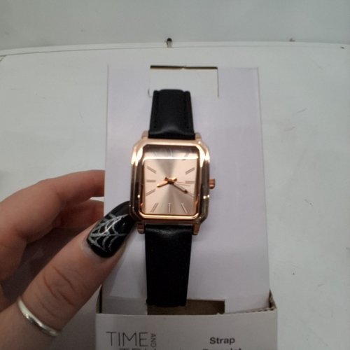 WOMENS TIME AND TRU ANALOG WATCH - BLACK AND ROSE GOLD TONE image 4