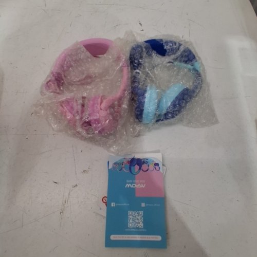 2PK KIDS MPOW HEADPHONES WITH VOLUME CONTROL AND MIC - BLUE/PINK (MODEL:BH245A) image 3