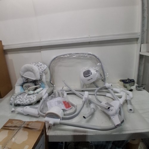 INGENUITY 2-IN-1 SIMPLECOMFORT LIGHTWEIGHT COMPACT 6-SPEED MULTI-DIRECTION BABY SWING AND ROCKER - GREY image 2