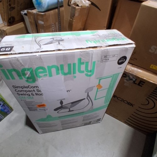INGENUITY 2-IN-1 SIMPLECOMFORT LIGHTWEIGHT COMPACT 6-SPEED MULTI-DIRECTION BABY SWING AND ROCKER - GREY image 4