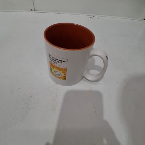 STARBUCKS BREAKFASt BLEND CERAMIC MUG - 4" X 3" - WHITE AND ORANGE image 2
