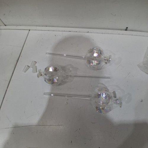 3PK GLASS SELF WATERING PLANTER GLOBES - 9" - CLEAR image 3