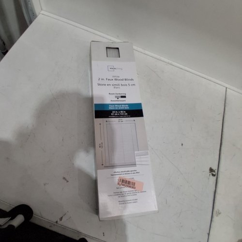 MAINSTAYS FAUX WOOD HORIZONTAL WINDOW BLINDS - 24" X 48" - WHITE (MODEL:MSF500000800012) image 4