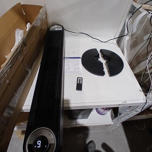 DREO SMART TOWER FAN WITH REMOTE CONTROL AND 12H TIMER - 42" - BLACK/SILVER (MODEL: DR-HTF009S) image 3