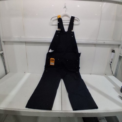 MEN'S CARHARTT LOOSE FIT FIRM DUCK INSULATED BIB OVERALLS - 36W X 30L - BLACK (STYLE: OR0037-M) image 2
