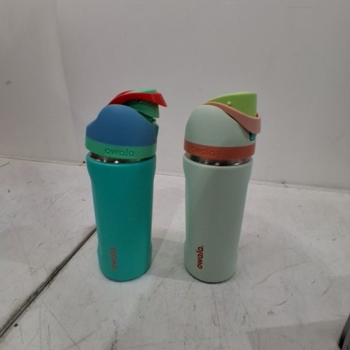 2PK OWALA FREESIP STAINLESS STEEL WATER BOTTLE - 16OZ - BLUE image 3