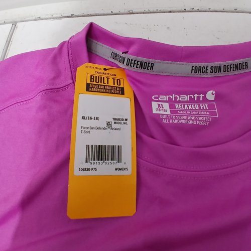 WOMEN'S CARHARTT FORCE SUN DEFENDER RELAXED T-SHIRT - EXTRA LARGE- PINK (MODEL: TK6830-W) image 2