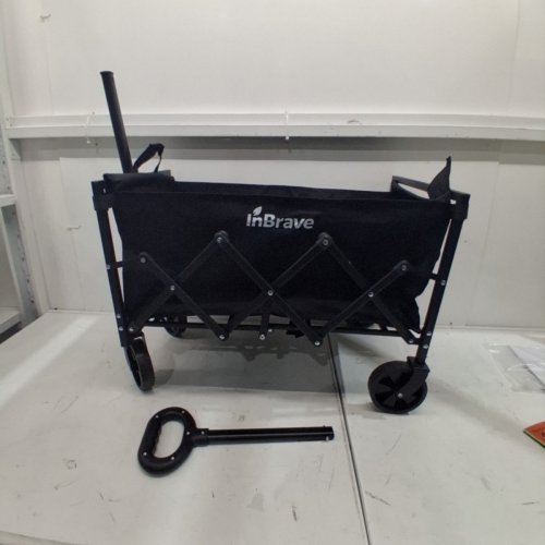 INBRAVE FOLDING COLLAPSIBLE WAGON CART WITH ALL-TERRAIN WHEELS - 380LB CAP - 26.3" X 17.7" X 35" - BLACK (MODEL: 02YMXKL5) image 2