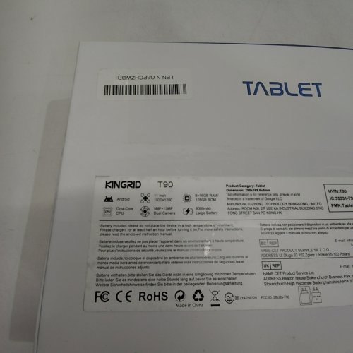 KINGRID ANDROID TABLET 128GB - BLUE (MODEL: T90) image 7