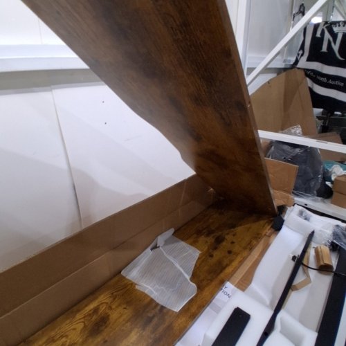 FEZIBO ELECTRIC STANDING DESK WITH MEMORY PRESETS, ANTI-COLLISION TECHNOLOGY, SOLID STEEL FRAME HEIGHT ADJUSTABLE - 55" X 24" - WALNUT (MODEL: S35) image 4