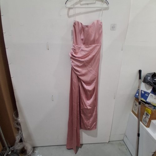 WOMEN'S KATIE BITA GOWN SLEEVLESS DRESS WITH SIDE TRAIN- MEDIUM - ROSE QUARTZ/PINK image 2