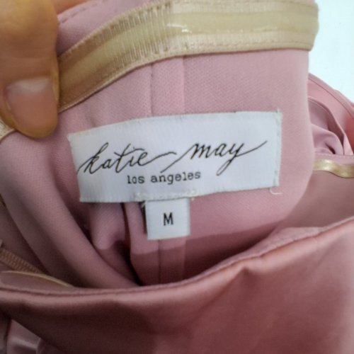 WOMEN'S KATIE BITA GOWN SLEEVLESS DRESS WITH SIDE TRAIN- MEDIUM - ROSE QUARTZ/PINK image 4