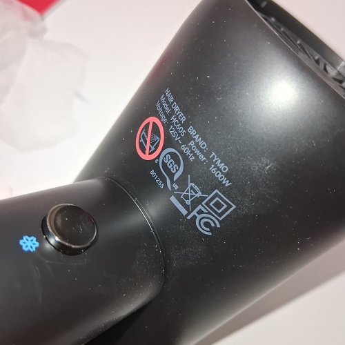 TYMO HAIR DRYER - 1600W 125 V 60HZ - BLACK (MODEL: HC605) image 3