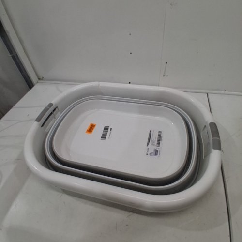 COLLAPSIBLE LAUNDRY BASKET PLASTIC - 43L - GREY (MODEL: OO-LB02XL) image 2