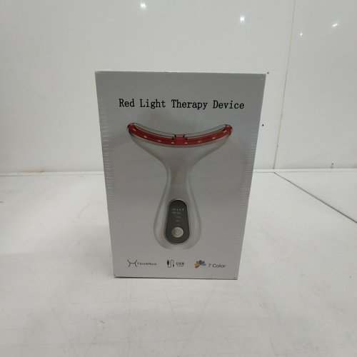 FACIAL AND NECK RED LIGHT THERAPY DEVICE - WHITE / RED image 2