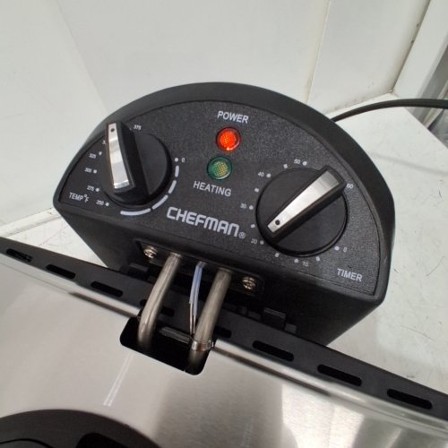 CHEFMAN JUMBO SIZE DEEP FRYER WITH TEMPERATURE CONTROL - 4.5QT - STAINLESS STEEL/BLACK (MODEL: RJ07-45-SS) image 2