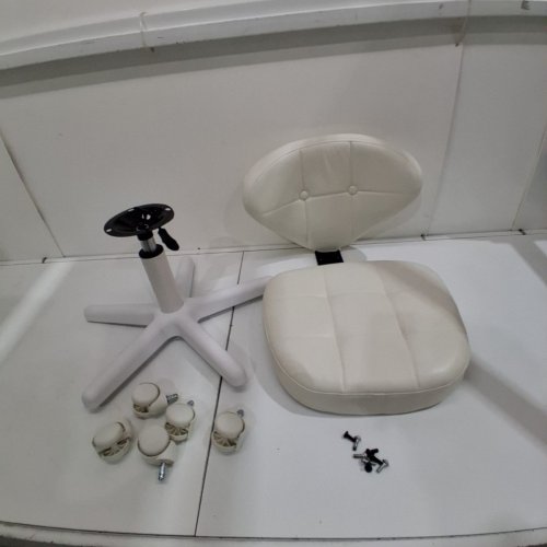 WALKTORY VANITY CHAIR WITH 360° SWIVEL WHEELS, BACK SUPPORT AND ADJUSTABLE HEIGHT - WHITE (MODEL: ‎BKYV3-WHITE) image 2
