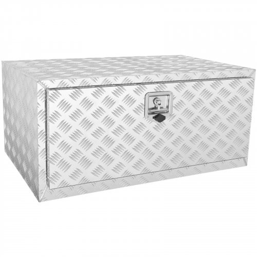 HEAVY DUTY ALUMINUM DIAMOND PLATE WATERPROOF UNDERBODY TRUCK TOOLBOX WITH LOCK AND KEYS - 36" X 24" X 24" - SILVER (MODEL: JL-TB17-9B) image 2