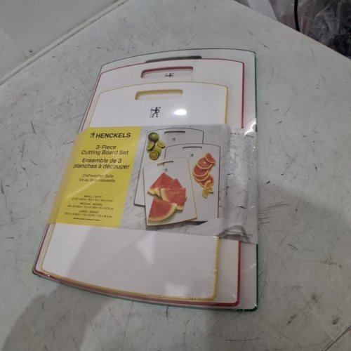 3PC HENCKELS CUTTING BOARDS - ASSORTED SIZES - WHITE/MULTICOLOR - (MODEL: 1901756/1013503 image 2