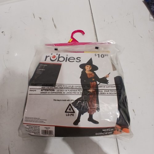 3PC GIRLS RUBIES WITCH COSTUME - LARGE (10-12) - BLACK/ORANGE (STYLE: 701424) image 2