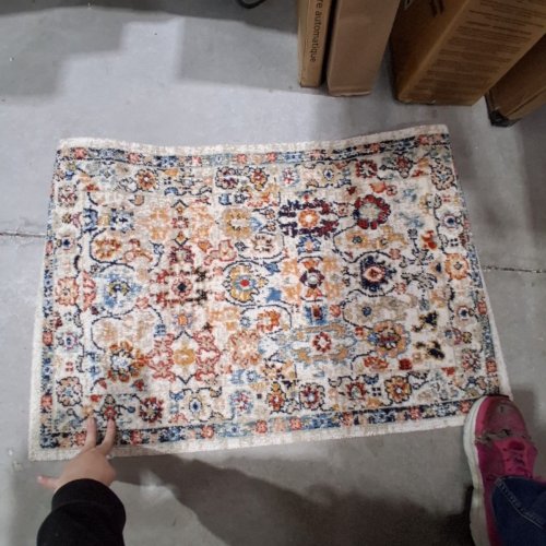 AREA RUG FOR ENTRY WAYS AND LIVINGROOMS- 2FT X 3FT - CREAM (STYLE: RUGGZ1423) image 3
