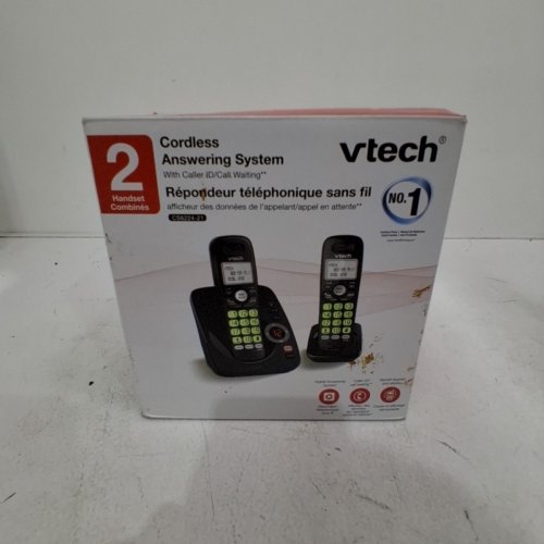 VTECH DECT 6.0 HANDSET CORDLESS HOME PHONE ANSWERING MACHINE - CALLER ID, 14 MINUTES RECORDING TIME, STORES 30 CALLS - BLACK - (MODEL: CS6224-21) image 3