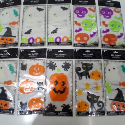 11PC+ ASSORTED HALLOWEEN WINDOW GEL CLINGS - MULTICOLOUR image 3