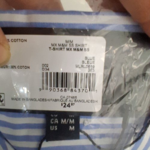 MEN'S MEXX STRIPED BUTTON-UP LONG SLEEVE SHIRT - MEDIUM - BLUE / WHITE (STYLE: MLRL0519) image 2