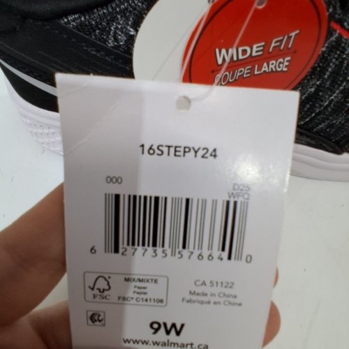 ATHLETIC WORKS ATHLETIC RUNNING SHOES - 9 WIDE - BLACK (STYLE: 16STEPY24) image 2
