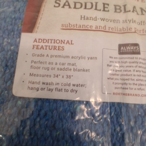WEAVER ULTRA WEAVE SADDLE BLANKET - 34" X 38" - BLUE/TURQUOISE image 5