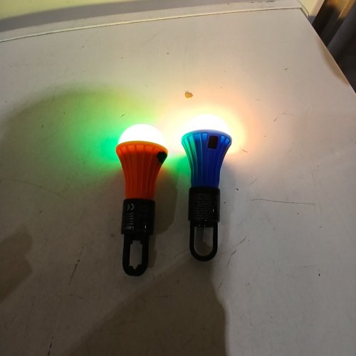 4PK LEPRO CAMPING LANTERN LIGHT BULBS WITH CLIP HOOK - 80LM - 6000K - BLUE / ORANGE (MODEL: PR330030-4) image 2