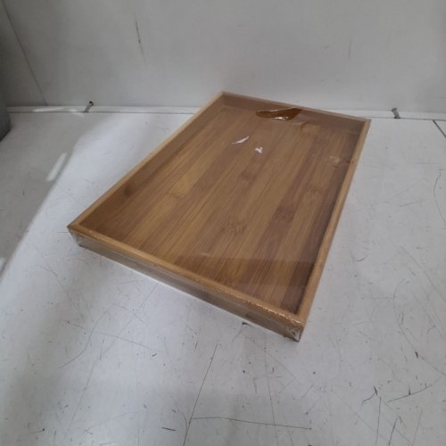 WOODEN SERVING/DECORATIVE TRAY - 9" X 11" - BROWN image 2