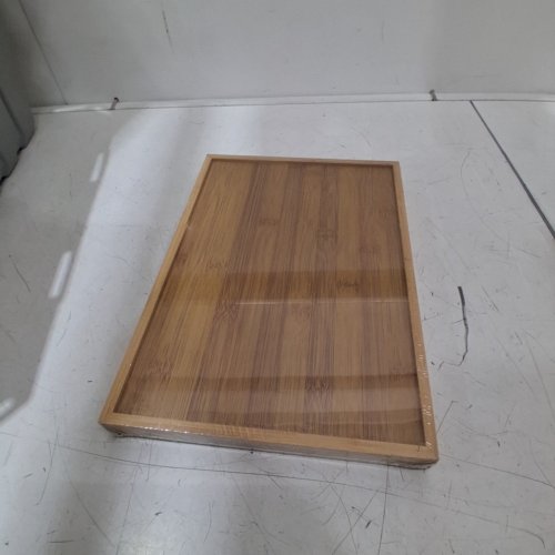 WOODEN SERVING/DECORATIVE TRAY - 9" X 11" - BROWN image 3