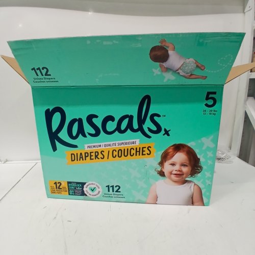 112PK RASCAL'S PREMIUM ABSORBENT DIAPERS - SIZE 5 image 2