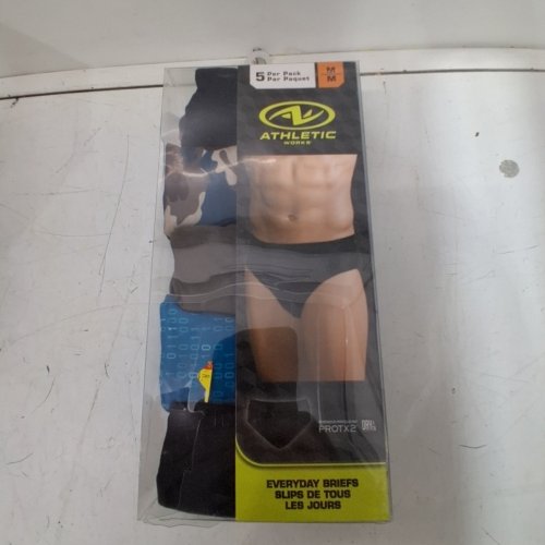 5PK MEN'S ATHLETIC WORKS EVERYDAY BRIEFS - MEDIUM - ASSORTED COLORS image 2