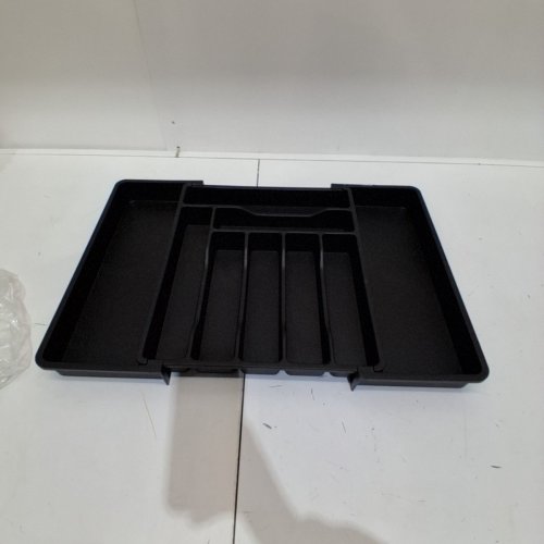 EXPANDABLE PLASTIC EXPANDABLE PLASTIC DRAWER ORGANIZER TRAY -13" - 20" - BLACK image 2