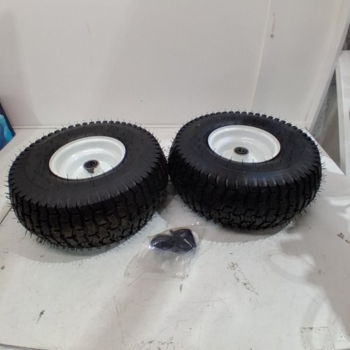 2PK GICOOL PNEUMATIC TIRE AND WHEEL - 15 X 6.00-6 - BLACK / WHITE image 2