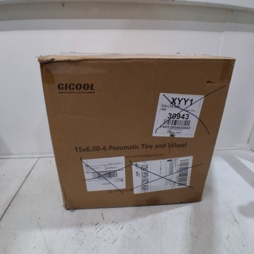 2PK GICOOL PNEUMATIC TIRE AND WHEEL - 15 X 6.00-6 - BLACK / WHITE image 5