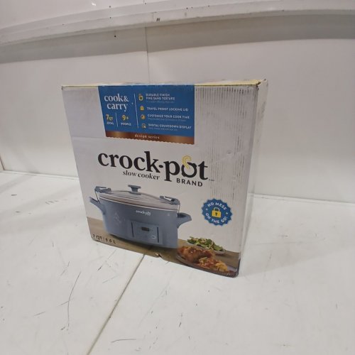 CROCKPOT COOK AND CARRY - 7QT - SERVES 6 TO 8 PEOPLE - 30MIN TO 20HR COOK TIME - LIGHT BLUE (MODEL: CPSCVC70LL-MH) image 5