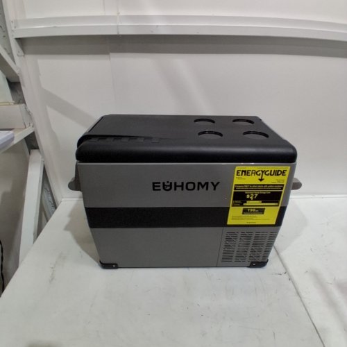EUHOMY PORTABLE ELECTRIC COOLER WITH CAR PLUG - 27.2" X 13.6" X 17.7" - GREY/BLACK (MODEL: ‎CF001-45GR-CAEH) image 2