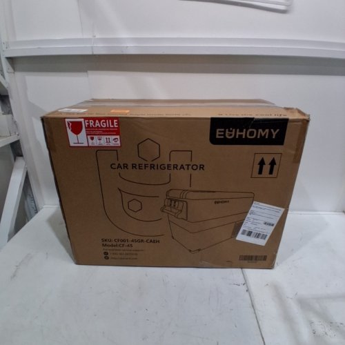 EUHOMY PORTABLE ELECTRIC COOLER WITH CAR PLUG - 27.2" X 13.6" X 17.7" - GREY/BLACK (MODEL: ‎CF001-45GR-CAEH) image 4