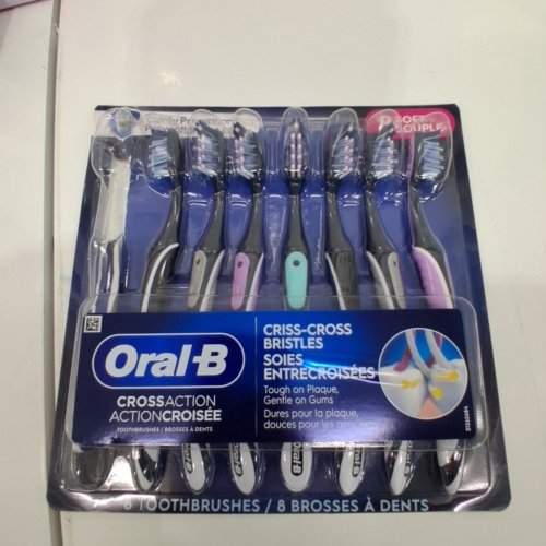 8PK ORAL-B MAX CLEAN ADVANCED TOOTHBRUSH CROSSACTION, SOFT - ASSORTED COLORS image 2