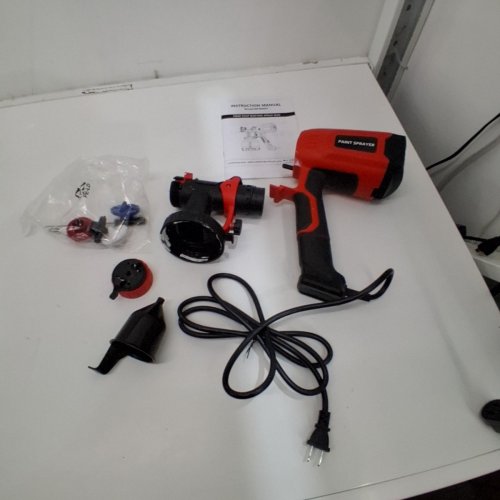 RNIKCL PAINT SPRAYER GUN WITH ADJUSTABLE AIR FLOW AND EASY CLEANING - 700 WATTS - RED (MODEL: SPA8001) image 3
