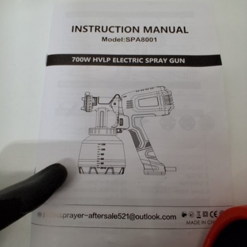 RNIKCL PAINT SPRAYER GUN WITH ADJUSTABLE AIR FLOW AND EASY CLEANING - 700 WATTS - RED (MODEL: SPA8001) image 5