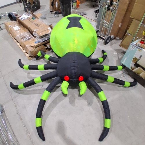 YOSAGER GIANT BLOW UP HALLOWEEN INFLATABLE SPIDER OUTDOOR DECORATIONS FOR YARD - 8FT - BLACK/GREEN image 2