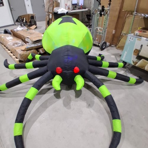 YOSAGER GIANT BLOW UP HALLOWEEN INFLATABLE SPIDER OUTDOOR DECORATIONS FOR YARD - 8FT - BLACK/GREEN image 3