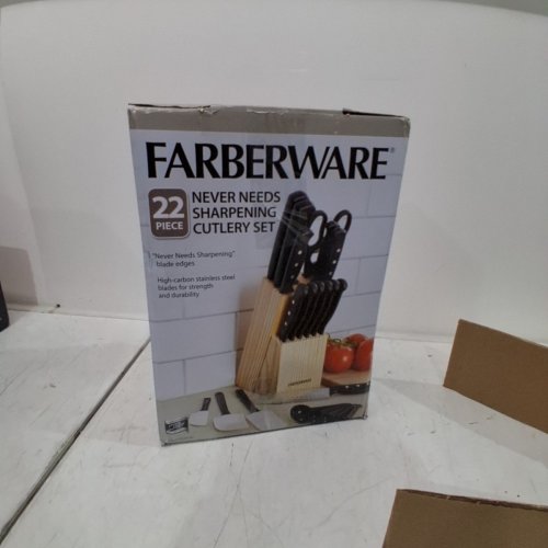 22PC FARBERWARE KITCHEN KNIFE SET- BLACK image 4